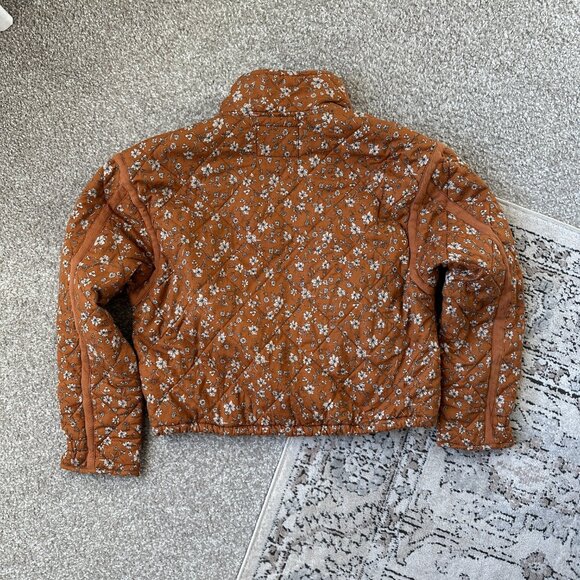 Brown Patch It Up Floral Quilted Bomber Patch Pockets - Picture 6 of 8